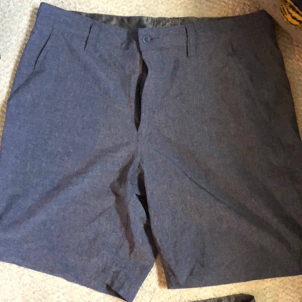 Blue flat front shorts